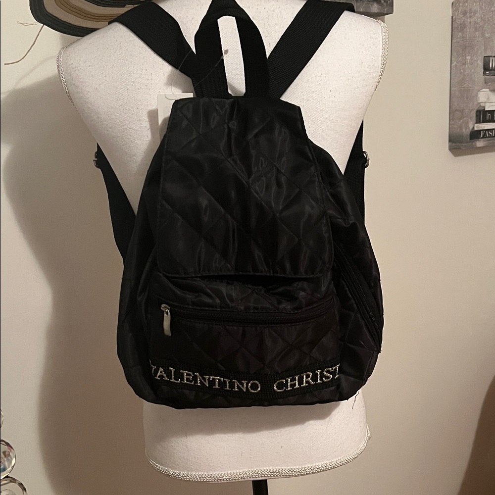 Valentino Black Quilted Backpack